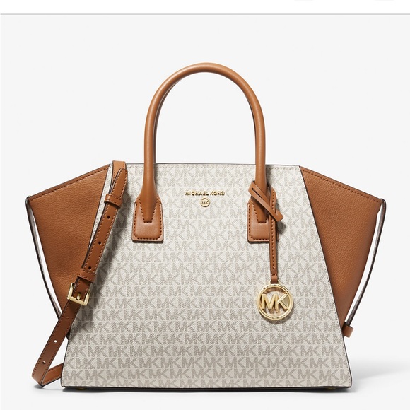 Michael Kors Avril Large Logo Top-Zip Satchel - Picture 1 of 6